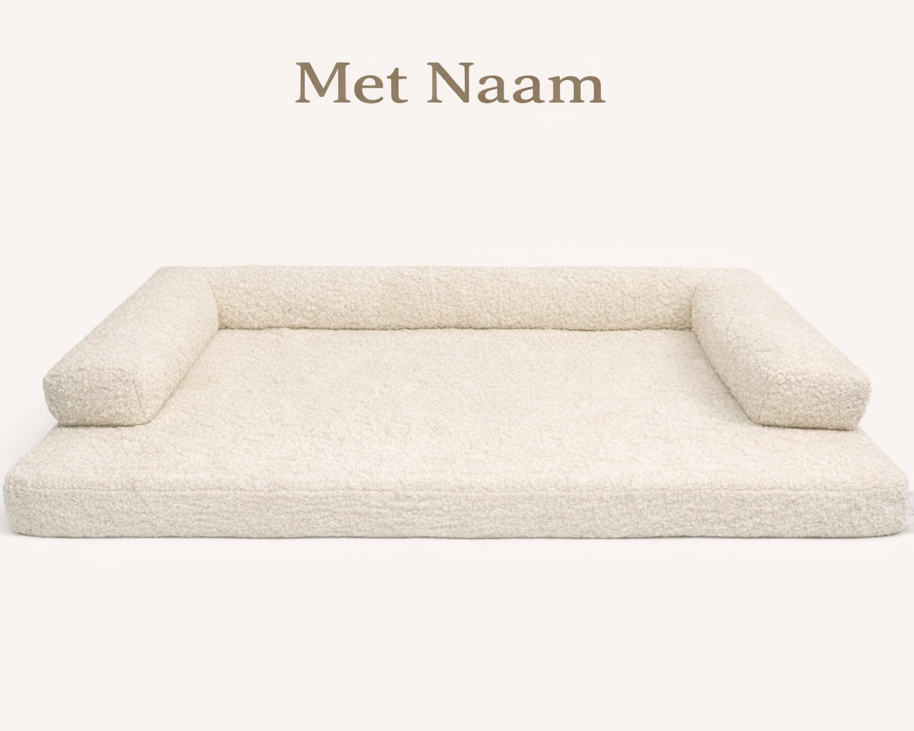 Bouclé Hondenmand Beige - Met Naam