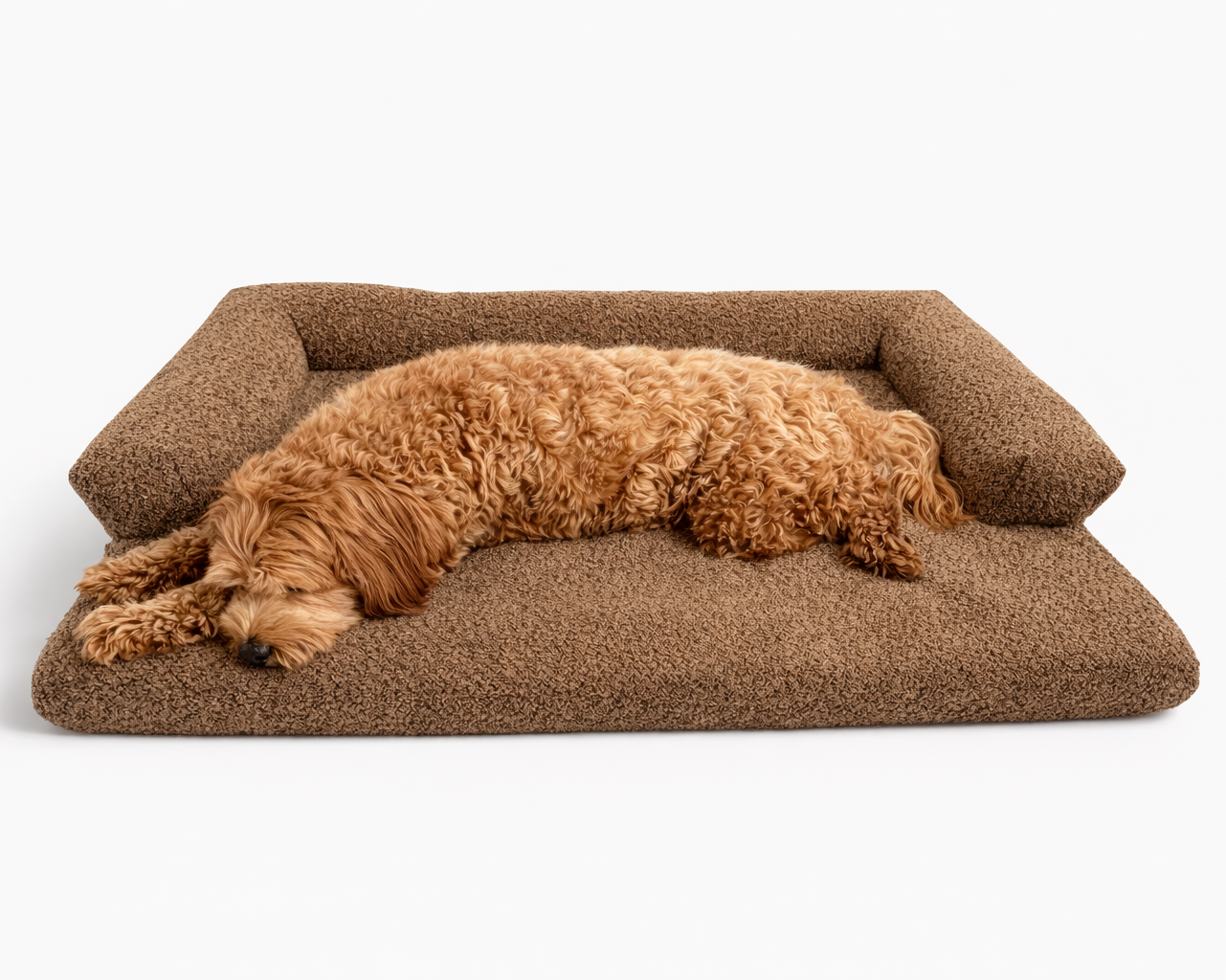 Bouclé Losse Hoes Hondenmand  - Bruin