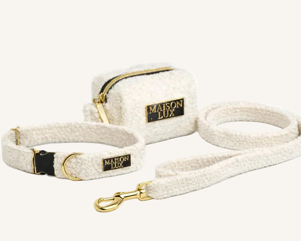Bouclé Set met Halsband - Wit