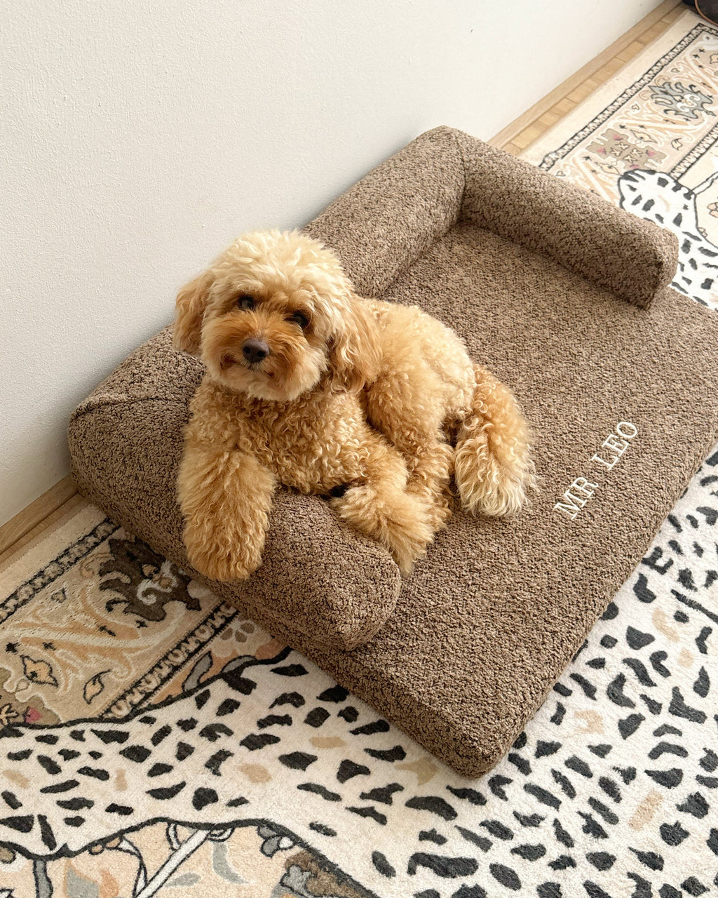 Bouclé Hondenmand Bruin - Met Naam