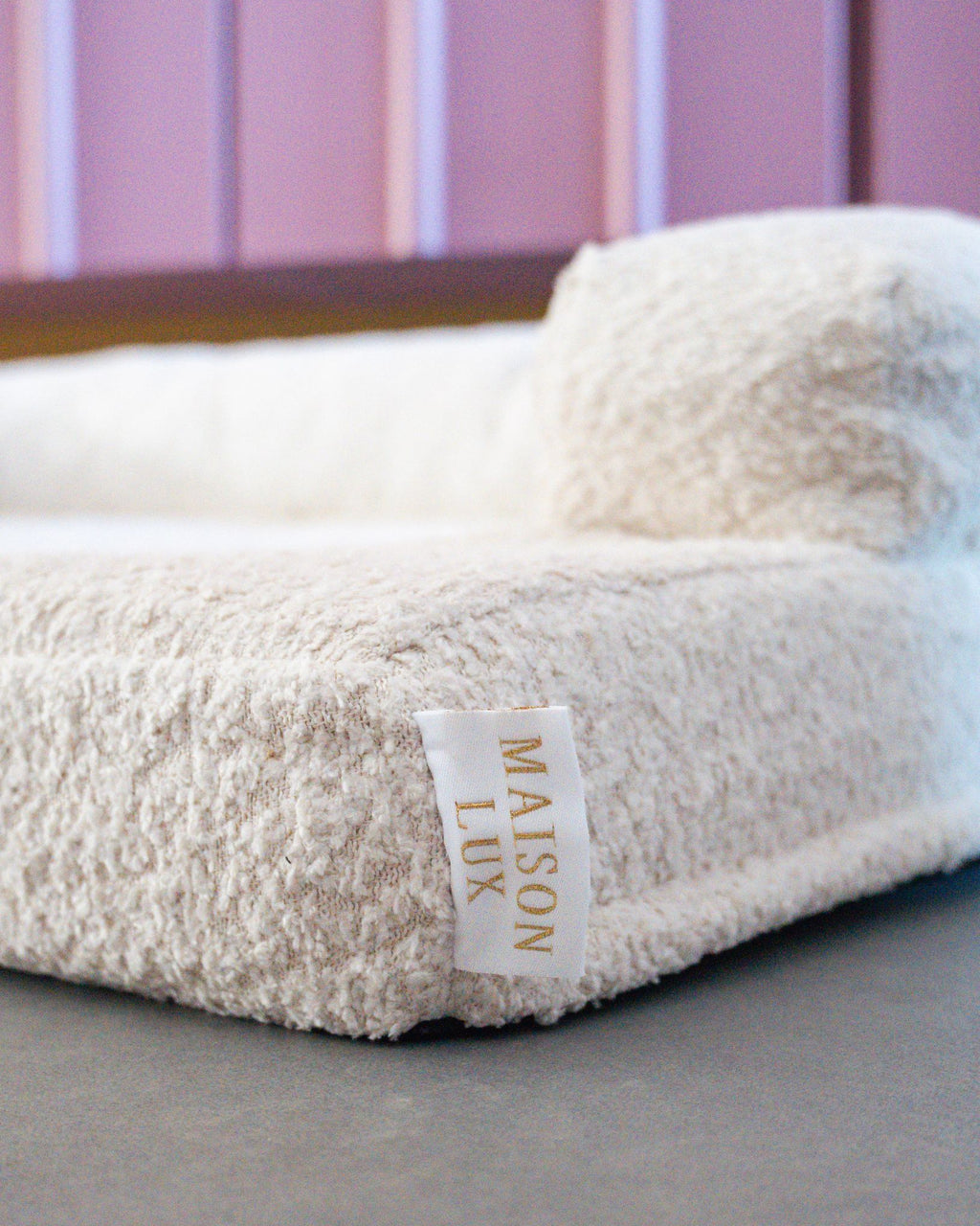 Bouclé Hondenmand Beige - Met Naam