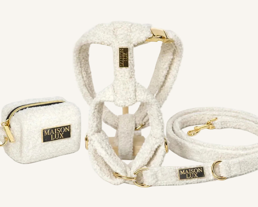 Bouclé Set met Harnas - Wit