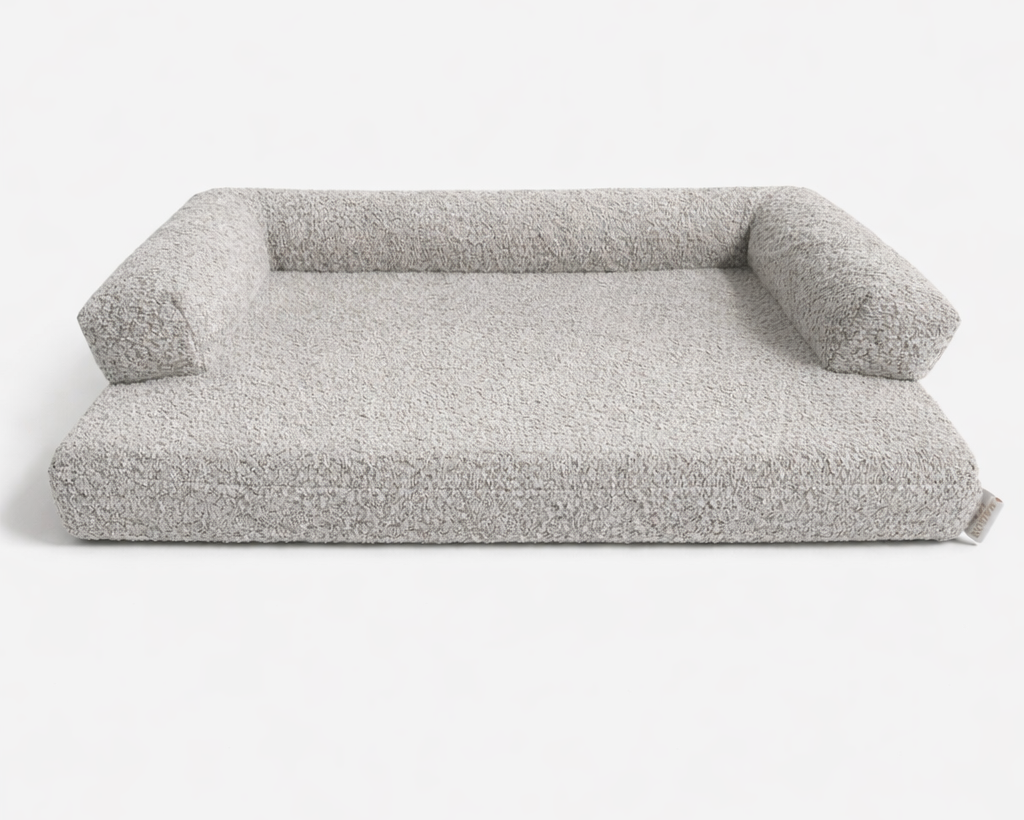 Bouclé Hondenmand Licht Grijs