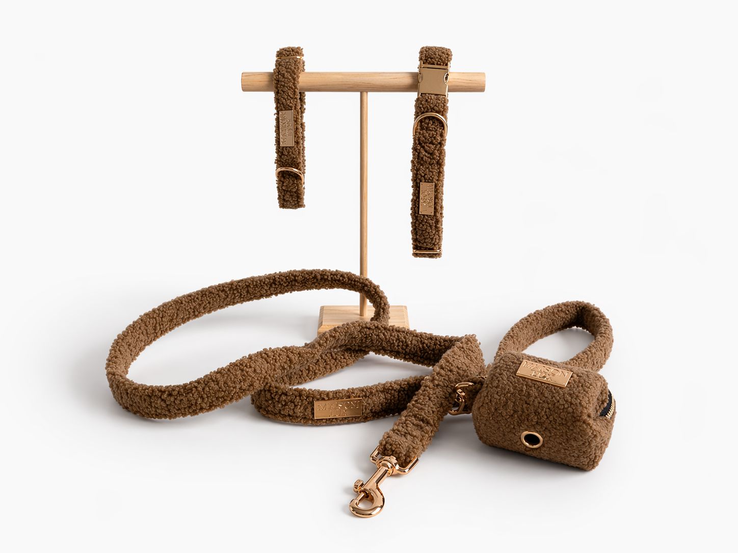 Bouclé Set met Halsband - Bruin